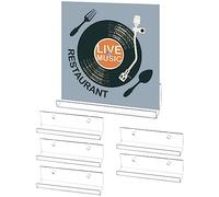QWORK® 6 Pezzi Porta Dischi Vinile di Acrilico Trasparente, Mensola da Muro per Dischi in Vinile, Foto, Libri, Trucco (18 x 4 x 4 cm)