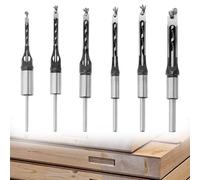 QWORK® 6 Pezzi punte quadrate, 6,4/8/9,5/12,7/14/16 mm trapano foro quadrato in acciaio rapido, per lavorazione del legno