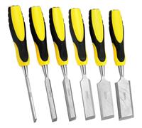 QWORK® 6 Pezzi Scalpelli Set, Scalpelli per Legno 6 mm/12 mm/19 mm/25 mm/32 mm/38 mm, per Lavorazione del Legno e Intaglio