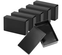 QWORK® 6 pezzi scatola di derivazione in plastica ABS nera, custodia di giunzione elettronica per alimentazione, strumenti e progetti portatili (100x60x25 mm)