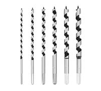 QWORK® 6 pezzi set di punte a coclea, auger bit, trapano per legno, acciaio ad alto tenore di carbonio, codolo esagonale, 6/8/10/12/14/16 * 230MM