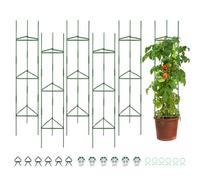 QWORK® 6 Pezzi Sostegno per Piante, Supporto Piante Rampicanti 120cm, Sostegni per Pomodori, Porta Piante, per Pomodori, Fiori, Cetrioli