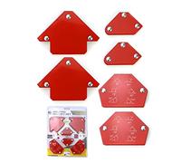 QWORK® 6 Pezzi Squadra Magnetica per Saldatura, Angoli 30°/45°/60°/75°/90°/105°/120°/135° Forza di Tenuta 6,8kg/15lbs~11,3kg/25lbs