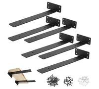 QWORK® 6 Pezzi Staffe Mensola, 30CM Staffe per Mensole Pesanti, Staffe Mensole Muro, Staffe per Mensola a L, per Cucina, Sala da Pranzo, Camera da Letto, Ufficio, Magazzino