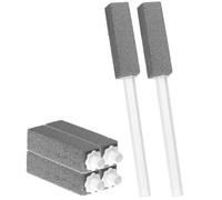 QWORK 6 pietre pomice per la pulizia del WC con 2 manici extra lunghi - efficace su macchie di acqua dura e ruggine