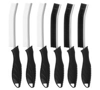 QWORK® 6 Spazzola Pulizia casa multifunzionale - Setole rigide resistenti, impugnatura ergonomica - Pulizia profonda per piastrelle, bagno, cucina e altro ancora (3 nero 3 bianco)