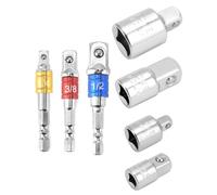 QWORK® 7 pezzi adattatore a bussola set, dado per chiave a bussola da 1/4", 1/2", 3/8",4 pezzi adattatore per presa