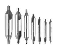 QWORK® 7 Pezzi Punta da Centro Trapano HSS 60 Gradi per Tagliare il Metallo - 1/1,5/2/2,5/3mm/4/5mm