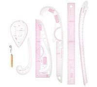 QWORK® 7 pezzi set di righelli per cucire curvi, righello metrico di curva, strumento sarto, per designer, modellisti, sarti