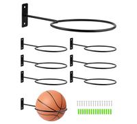 QWORK® 8 PCS Supporto da Parete per Supporto per Palla in Metallo, espositore da Parete per palloni, Nero, per palloni da Basket, palloni da Calcio, palloni da pallavolo e Altro