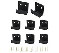 QWORK® 8 Pezzi Ganci Muro per Piastrelle in Ceramica, Staffe a U in Acciaio Inox per Contenere Cornici, Piastrelle in Ceramica e Specchi da Parete, Nero, Larghezza Interna 20 mm