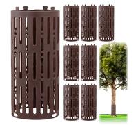 QWORK® 8 Pezzi Protezioni per Tronchi Albero, Protezione Tronchi Albero Plastica con Ganci di Bloccaggio, Protezione per Alberi Resistente alle Intemperie