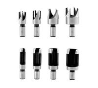 QWORK® 8 pezzi punta per tenone, frese per tappi in legno, acciaio al carbonio, 6/10/13/16 mm