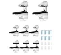 QWORK® 8 Pezzi Reggimensola Vetro, Staffe Regolabili Montaggio a Parete per Mensole Vetro/Legno Spessore 3-20 mm