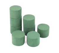 QWORK® 8 Pezzi Rotonda in Schiuma Floreale da 8 x 6 cm per composizioni, Schiuma Floreale bagnata in Verde, Ideale per Matrimoni e celebrazioni