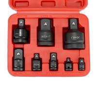 QWORK® 8 pezzi set adattatori a percussione, in acciaio al cromo molibdeno, adattatori per chiavi a bussola 1/4" 3/8" 1/2" 3/4"