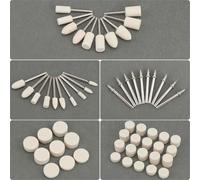 QWORK® 80 Pezzi Ruota di Lucidatura in Lana, Accessori per Utensile Rotante, Teste Lucidanti Ø4-25mm, Gambo 3 mm