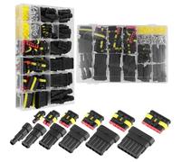 QWORK® 808 Pezzi connettori per Auto, connettori Impermeabili per Cavi Auto 1/2/3/4/5/6 Pin, per Auto, Camion, Barche, motociclette
