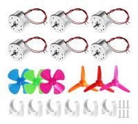 QWORK® 8Pcs Kit generatore mini motori, kit motore DC 3 V-12 V con supporto motore ed eliche per progetti di fisica e scienza