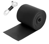 QWORK® 9 cm x 4 m cinghie a doppia faccia con gancio e anello, fascette fermacavo, per la gestione dei cavi e il fai da te