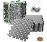 QWORK® 9 Pezzi tappetini per blocking, 1,9 cm spessore pannello di blocco uncinetto per lavorare a maglia con 100 aghi, borsa per il trasporto e cuscinetto per aghi
