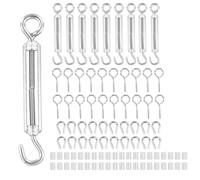 QWORK® 90 Pezzi Tenditore Filo Set, Tenditore Filo in Acciaio Inossidabile 304 per 3mm Cavo, Tenditore Filo per Giardino Esterno