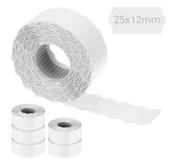 QWORK® 9000 Etichette autoadesive bianche 26x12mm per cartellini prezzi - rettangolari con bordo ondulato