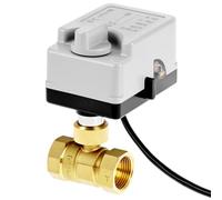 QWORK® AC220V 3/4" DN20 Valvola a sfera motorizzata elettrica con azionamento manuale, struttura in ottone