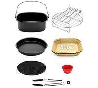 QWORK® accessori per friggitrice ad aria da 6 pezzi, accessorio per friggitrice ad aria calda 5.5 L, compatibile con COSORI, 20 cm
