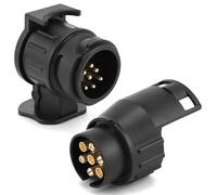 QWORK® Adattatore di Traino da 13 Pin a 7 Pin e da 7 Pin a 13 Pin, Adattatore Gancio Traino Impermeabile 12V per Rimorchi e Roulotte