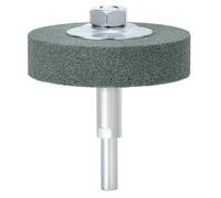 QWORK Adattatore per mola e pietra abrasiva per trapano, cambia trapano elettrico in rettificatrice, 75 mm OD 10 mm ID verde adatto per lucidatura opaca in metallo