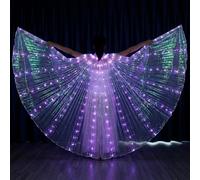 QWORK® Ali a LED per Adulti, aste telescopiche, per spettacoli teatrali e Decorazioni Personalizzate (Bianche)