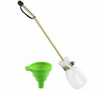QWORK® Applicatore per spolverino a portatile, spruzzatore a bulbo con tubo di rame lungo e imbuto, bianco, per sbarazzarsi degli insetti