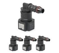 QWORK - Attacco rapido carburante, connettore rapido a 90 gradi, Plastica Connettore Femmina 7.89mm ID6, 4 pezzo