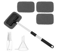 QWORK® Auto Parabrezza Pulitore Spazzola, Manico in Alluminio Estensibile, Piastra Rettangolare, 180 Maniglie Girevoli, Include 4 Cuscinetti Lavabili