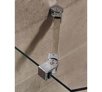 QWORK® Barra di fissaggio per schermo doccia - Acciaio inossidabile 304 - Lunghezza 40 cm - Adatta per vetro spesso 8-12 mm