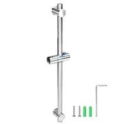 QWORK® Barre de douche 66 cm con supporto soffione doccia regolabile - Acciaio inossidabile SUS 304 - Finitura spazzolata - Fori di montaggio regolabili