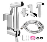 QWORK® Bidet portatile Kit doccetta, spruzzatore per bidet in acciaio inossidabile SUS304 con design a prova di perdite