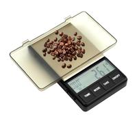QWORK® Bilancia digitale 1000g/0.1g, bilancia per caffè espresso con timer, con display LCD, pesatura di precisione portatile, batterie non incluse