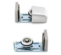 QWORK Binario per porta scorrevole, guida per porta scorrevole, a basso rumore, anti oscillazione, argento, 2 pezzi