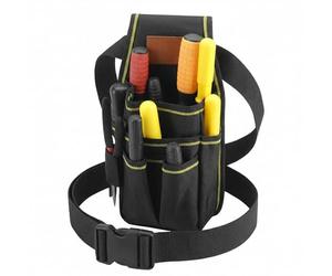 QWORK® Borsa porta attrezzi, organizer per attrezzi, borsa per attrezzi con 15 tasche e cintura in nylon regolabile, 600D Oxford tessuto, per elettricisti, lavoratori edili
