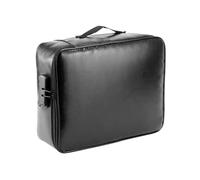 QWORK® Borsa portadocumenti ignifuga, organizer per documenti importanti, scatola portadocumenti con serratura, impermeabile, per documenti di valore, nera