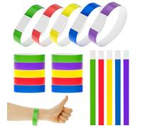 QWORK® Braccialetti Carta Eventi, 500 Pezzi in 5 Colori, Braccialetti Impermeabili in Tyvek Personalizzabili