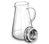 QWORK® Brocca in vetro da 2.0L con coperchio, caraffa in vetro borosilicato resistente al calore, per acqua calda/fredda