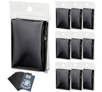 QWORK® Bustine per carte nere da 500 pezzi, 66 x 91 mm, per carte collezionabili, carte da gioco e carte sportive