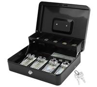 QWORK® Cassetta Porta Soldi, Cassa Chiudibile con 2 Chiavi, Cassa a Doppio Strato 30x24x9 cm, per Casa, Ufficio, Supermercati