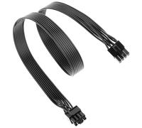 QWORK® Cavo di alimentazione GPU 60 cm, adattatore EPS a 8 pin su PCIe 6+2 pin, cavo di ricambio scheda grafica nero, per PC gaming e workstation