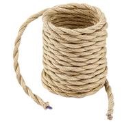 QWORK® Cavo Elettrico Tessile Vintage 5M, 2x0,75mm², Filo Elettrico per Lampade a Sospensione Fai Da Te