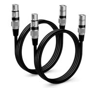 QWORK® Cavo Microfono XLR Bilanciato 2M (Set da 2) per Mixer, Studio & Podcast - Cavo Patch 3 Pin Maschio-Femmina con Schermatura EMI/RFI