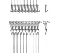 QWORK® Cavo per Appendere Quadri, Filo di Sospensione 2m x Ø1.5mm in Acciaio Inox con Gancio Regolabile e Gancio Binario, Carico 40kg, 20 Pezzi